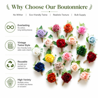 Boutonnière artificielle multicolore en forme de rose, broche de simulation florale pour le marié, les invités, les banquets de mariage, les fiançailles, les cérémonies et les fêtes