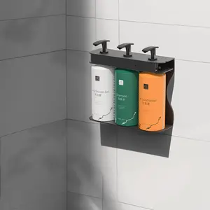 Distributeur de <span class=keywords><strong>savon</strong></span> mural de luxe pour hôtels, en acier <span class=keywords><strong>inoxydable</strong></span>, pour shampoing, après-shampoing et gel douche - Product Image 1