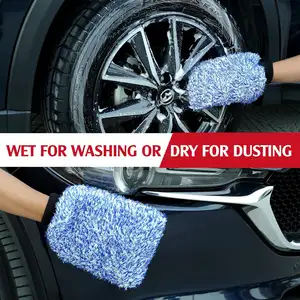 Factory Price Premium Cyclone Microfiber Washing Gloves For Car Clean Good Price Car Wash Mitt