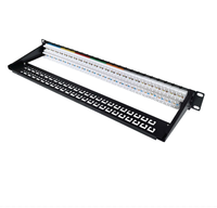 Panel Patch Modular Cat6 48 Port 19 Inch 1U RJ45 8P8C, Jack Keystone Jaringan Cat6 UTP Berlapis Emas, Panel Patch Rak