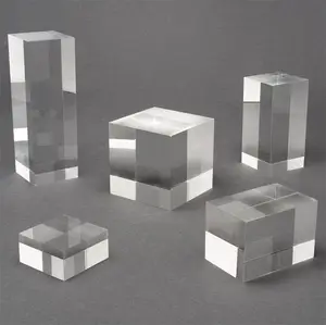 Однотонный прозрачный акриловый дисплей блоки кристалл акриловый кубический блок