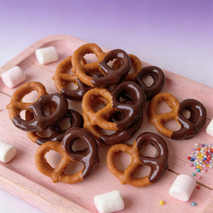 Dark Chocolate Pretzels Food Model Fake Edible Snack Display Item with Sauce Home Decor Desk Diy Joy <b>Doll</b> <b>Play</b> Photography Set - Product Image 2