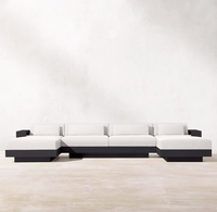 Ensemble de meubles d'extérieur pour hôtel, mobilier de jardin moderne en aluminium, canapé avec Table de foyer