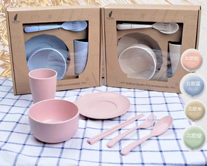 Service de vaisselle incassable pour le camping, ensemble de 6 pièces en paille de blé, couverts écologiques - Product Image 3