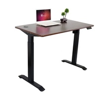 Bureau d'ordinateur électronique réglable en hauteur à double moteur Sunshine, prêt à être expédié, avec surface en bois et structure métallique extensible