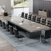 Ensemble de bureau de réception moderne et simple, grand bureau de réunion, chaise de bureau, table de conférence en bois pour la formation