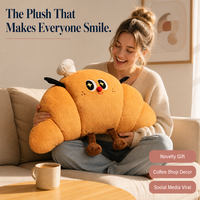Peluche Croissant Personnalisée OEM ODM Vente en Gros Directe Usine Oreiller en Peluche Nouveauté avec Design Personnalisé Certifié CE CPC