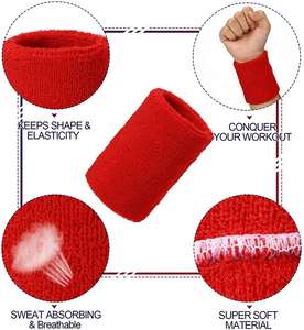 Custom Logo Breathable Cotton Wrist Sweatbands Sports Tennis Sweat Absorbent Support with Protection Customizable - Product Image 4