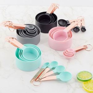Home Gadgets 8 Pieces Baking Tool Plastic Measuring Cups and Spoons Set <b>Liquid</b> Powder <b>Coffee</b> Measuring Cup Set - Product Image 1