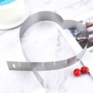 Kitchen Baking Decorating <b>Cake</b> Tools Heart Shape Adjustable Stainless Steel Mousse <b>Cake</b> Ring <b>Molds</b> Home Restaurant Use - Product Image 4