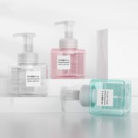 Distributeur de savon liquide en plastique 200/450/500 ml, flacons carrés rechargeables pour lotions, shampoings et autres produits moussants