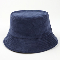 Chapeau Bob Réversible en Velours Côtelé Tendance Printemps, Personnalisable avec Logo, Couleur Unie, Décontracté et Coloré, Idéal Plage et Protection Solaire