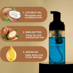 SAUVASINE Organique 120ml <span class=keywords><strong>Huile</strong></span> <span class=keywords><strong>d</strong></span>'<span class=keywords><strong>Argan</strong></span> Beurre de Karité <span class=keywords><strong>Huile</strong></span> de Noix de Coco Cheveux Curl <span class=keywords><strong>Mousse</strong></span> Moussante pour Bouclés Hydratant Nourrissant Ingrédients - Product Image 5