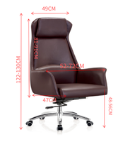 Chaise de bureau de direction en cuir PU à dossier haut, inclinable et réglable, pivotante, vente en gros directe d'usine, MOQ 5