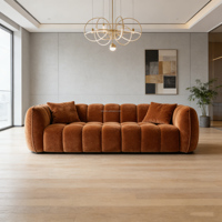 Vente chaude usine : Canapé paresseux en éponge compressée, style citrouille, style crémeux, moderne, sans cadre, en rangée droite, pour salon