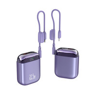 Mini Power Bank 10000mAh, charge rapide 22.5W, chargeur portable, câble intégré, écran numérique, taille de poche, Powerbank pour iPhone 16