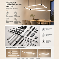 Système d'éclairage linéaire magnétique modulaire 48V, rail suspendu personnalisable avec barres lumineuses LED interchangeables et connecteurs