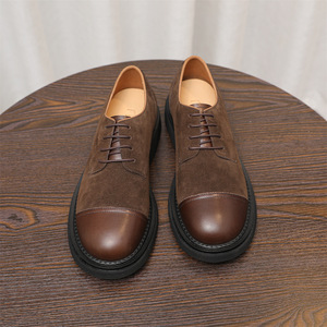 Chaussures Oxford rétro pour hommes en cuir véritable à lacets - Chaussures décontractées respirantes pour mariage avec doublure rembourrée douce - Product Image 6