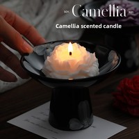 Öko-Kamelie Sojawachs Duftkerze in Blumenform Geschenkbox Aromatherapie Halbhandgefertigt Geburtstag Begleitende Zeremonie 20-40 Stunden Brenndauer