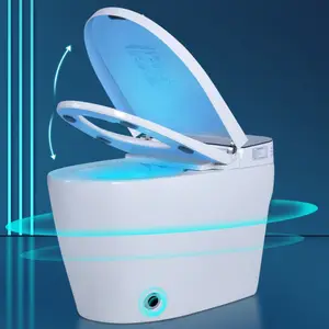 Fashion Modern Bathroom Sanitary Wares one piece electric heated Auto-flipping seat cover smart toilet intelligent