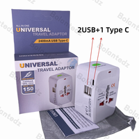 Adaptador de Viaje Universal USB a CA, Enchufe Universal para EE. UU./UE/Reino Unido/Suiza, Cargador USB Universal