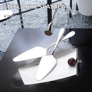Spatule à gâteau en acier inoxydable, outil de pâtisserie polyvalent avec grattoir à gâteau en métal sans dents - Product Image 2