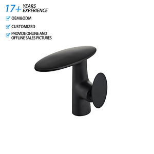 Mitigeur de lavabo en laiton monté sur le pont lavage à l'eau froide et chaude main goutte d'eau disque en céramique robinet de salle de bain Ware - Product Image 1