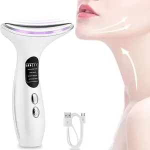 Led Therapy Face Lifting Machine Eye Facial Neck Massager Anti Aging Wrinkle Skin Face Lift Double Chin Tighten Electric