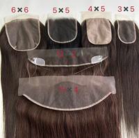 Cierre frontal de encaje suizo transparente de alta densidad y calidad superior 13*4 12*2 4*5 5*5 6*6 3*5 Cabello humano virgen natural
