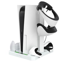 Support de refroidissement pour console PSVR2 PS5, station de charge multifonctionnelle pour manettes et rangement pour casque et écouteurs