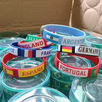 Pulseras al por mayor para la Copa Mundial de Fútbol 2022: Pulseras personalizadas con banderas de fútbol y banderas de países del mundo
