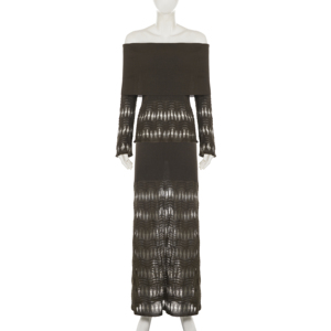 European vacation off shoulder knit top with hollow out <b>crochet</b> fishtail long skirt <b>two</b> <b>piece</b> <b>set</b> - Product Image 6
