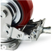 Dashi Huihao Caster Vente d'usine Roue industrielle en polyuréthane de couleur rouge 6 "150mm Roue en fer
