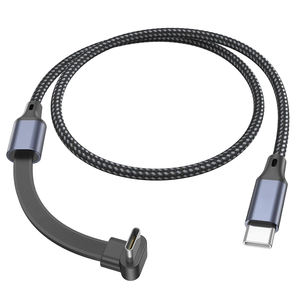 Câble USB C tressé en nylon à 90 degrés, 3,3 pieds, 60 W, chargeur Type C, charge rapide, câble USB C plat à angle droit - Product Image 1