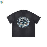 Vente en gros 100% coton 280G imprimé Hip Hop surdimensionné personnalisé goutte épaule o-cou unisexe t-shirts