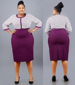 Vestido Elegante y Casual para Mujer, Talla 5XL, Estilo Africano, Recto, Formal, para Oficina, Iglesia, con Patrón Geométrico, Servicio ODM Natural para Toda Ocasión - Product Image 1