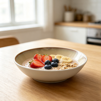 Bol à fruits en céramique réactive, plats de service, bol à soupe, bol personnalisé, vaisselle, bol à légumes empilable, saladier, classique