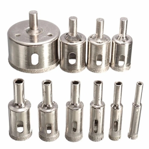 10pcs 6mm-30mm Diamond <strong>Coated</strong> Hss <strong>Drill</strong> <strong>Bit</strong> Set Tile Marble Glass Ceramic Hole Saw Drilling <strong>Bits</strong>