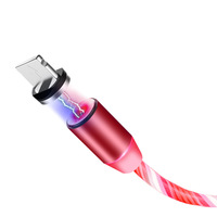 Câble USB-C universel magnétique 3-en-1 à LED fluo, avec fonction de transfert de données et de charge, pour l'intérieur de voiture, port 8 broches