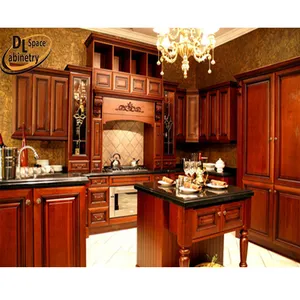 Wooden Kitchen Cabinetry Raised Panel Solid Modular Kitchen Cabinets Solid Wood Customized Color Plywood CLASSIC Traditional D4