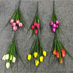 Fleurs de tulipes artificielles, bouquet de fleurs en soie, décoration de mariage, accessoires pour la maison et le salon, fabrication artisanale par moulage par injection - Product Image 2