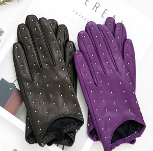 ZF1020 moda donna abito viola pelle corta <span class=keywords><strong>guanti</strong></span> da guida <span class=keywords><strong>con</strong></span> unghie - Product Image 1