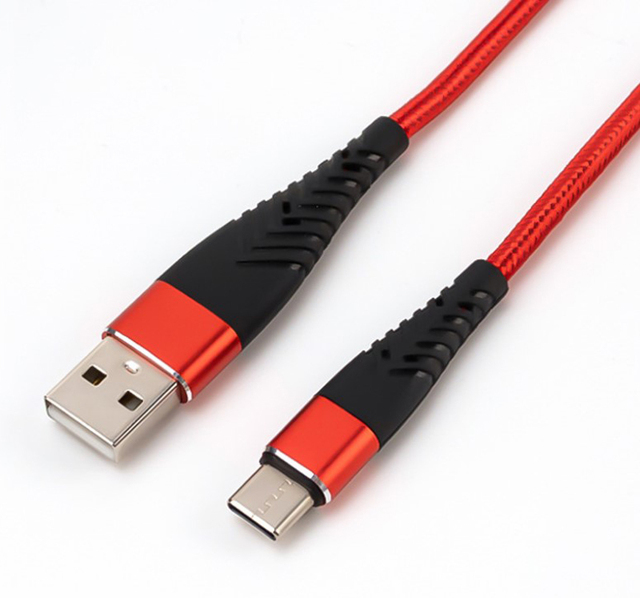 2m 6feet 3A  Fish Tail Design Braided Nylon Fast Charge Charging  Type c Charger Data Usb  Type-c Braided Nylon Cord Cable