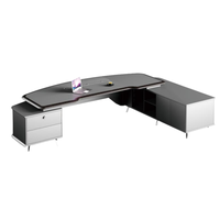 Ensemble de bureau de direction en bois, moderne, durable, multifonctionnel, avec rangement, chaise de bureau
