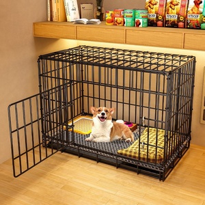 Cage pour chien en fer moderne de luxe avec <span class=keywords><strong>toilette</strong></span>, design pliable respirant pour chats et lapins, toutes saisons, intérieur/extérieur - Product Image 1