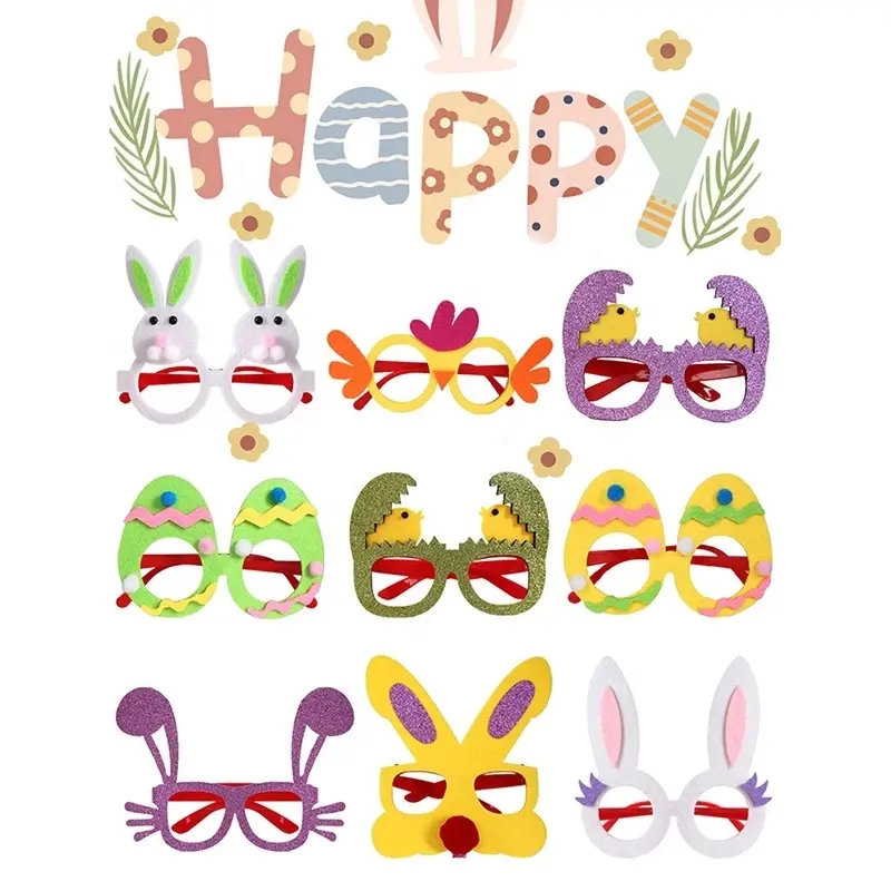 Easter Cute Funny Bunny Glasses Easter Decoration 2022 Eggs Glasses Frame Party Favors Kids Gift Easter Party