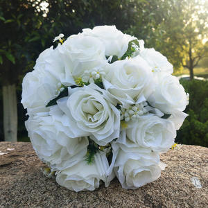 Bouquet <span class=keywords><strong>de</strong></span> fleurs artificielles en tissu fait main, bouquet <span class=keywords><strong>de</strong></span> roses pour la mariée, pour mariage et fête des mères, style coréen portable - Product Image 3