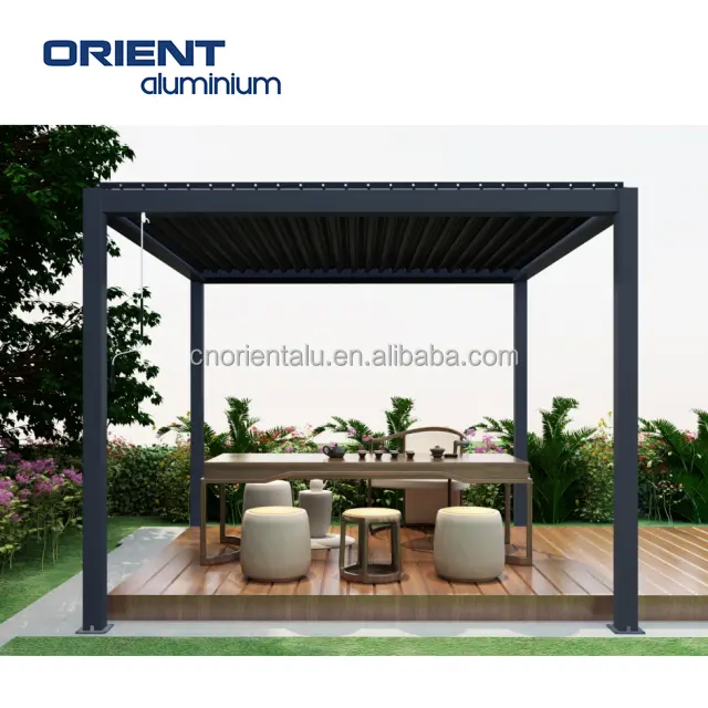 High Quality Electrical Designed Bio climatic Ceiling System Motorized Outdoor Furniture Garden Aluminum Bio climatic Pergola