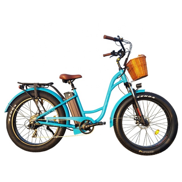 Retro 2 Seat Electric Bike 26inch Lady Woman 250w Fat Tire Electric Bike Bicycle