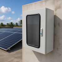 Boîtier de distribution solaire extérieur en fer étanche, mural, avec fenêtre de visualisation pour système d'énergie solaire